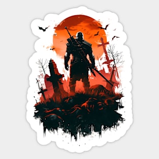 Monster Slayer and the Blood Moon - Witcher Sticker